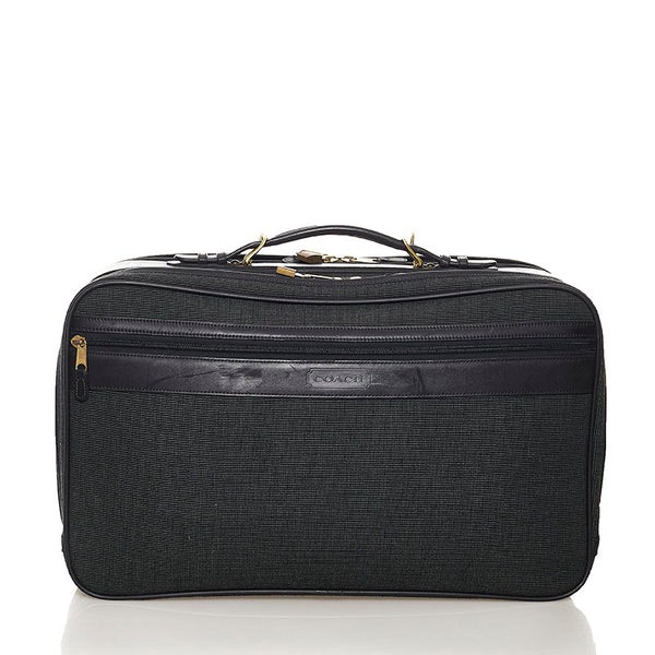 コーチ ボストンバッグ ショルダーバッグ 2WAY ダークグリーン レザー キャンバス メンズ COACH 【中古】