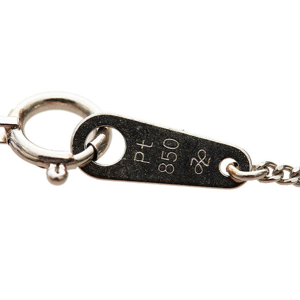 Pt850 プラチナ サファイア1.41ct ダイヤ0.22ct ネックレス レディース 【中古】