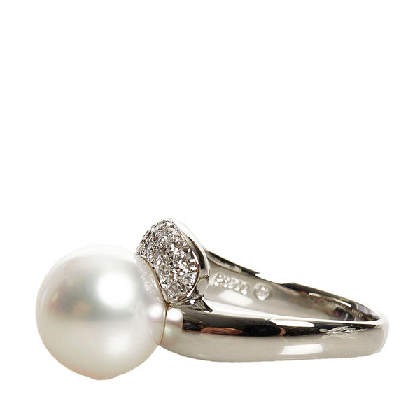 Pt900 プラチナ パール11.5mm ダイヤ0.29ct リング 指輪 レディース 14号 【中古】