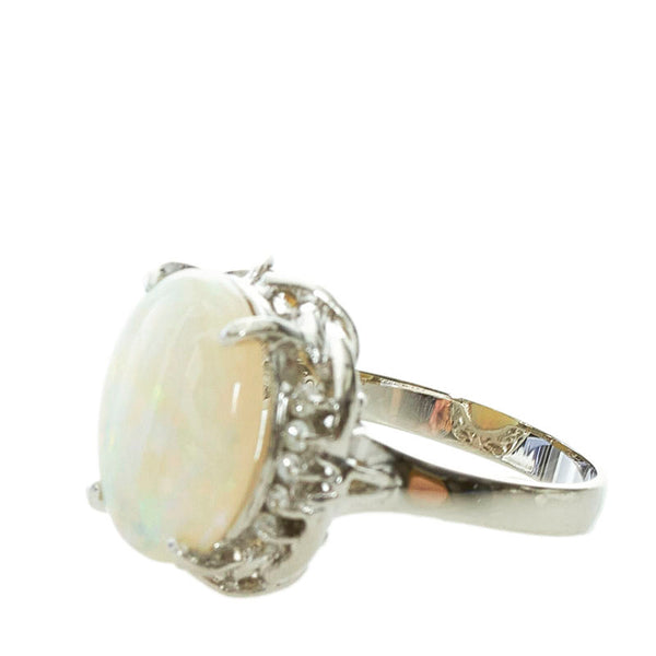 Pt900 プラチナ オパール3.65ct ダイヤ0.14ct リング 指輪 レディース 13号 【中古】