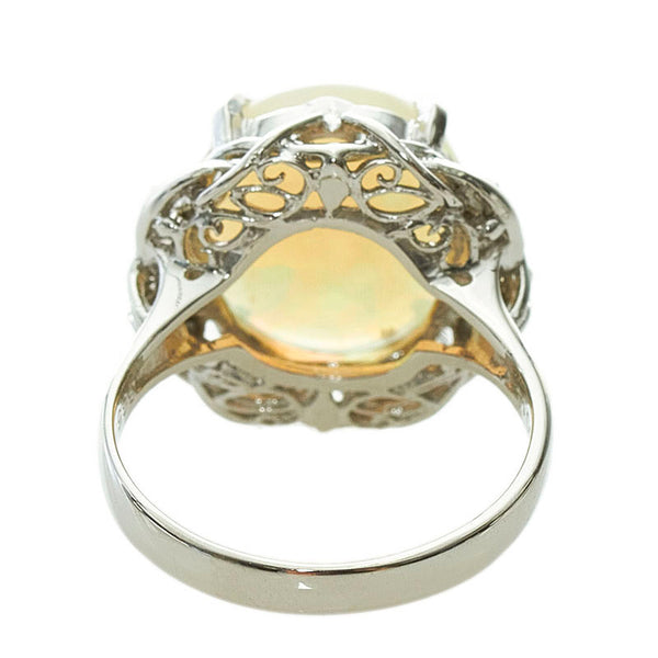 Pt900 プラチナ オパール3.65ct ダイヤ0.14ct リング 指輪 レディース 13号 【中古】