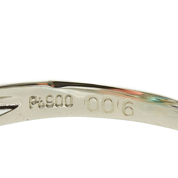 Pt900 プラチナ エメラルド1.05ct ダイヤ0.06ct リング 指輪 レディース 14.5号 【中古】