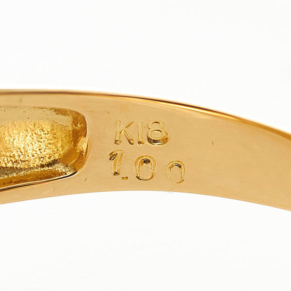 K18YG イエローゴールド ダイヤ1.00ct リング 指輪 レディース 18号 【中古】