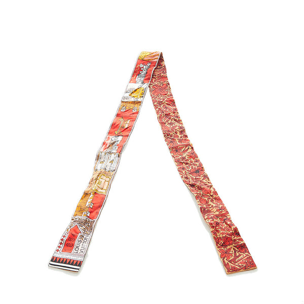 ルイ ヴィトン バンドーBB ジュドゥルイ スカーフ M70856　 レッド  シルク レディース LOUIS VUITTON 【中古】