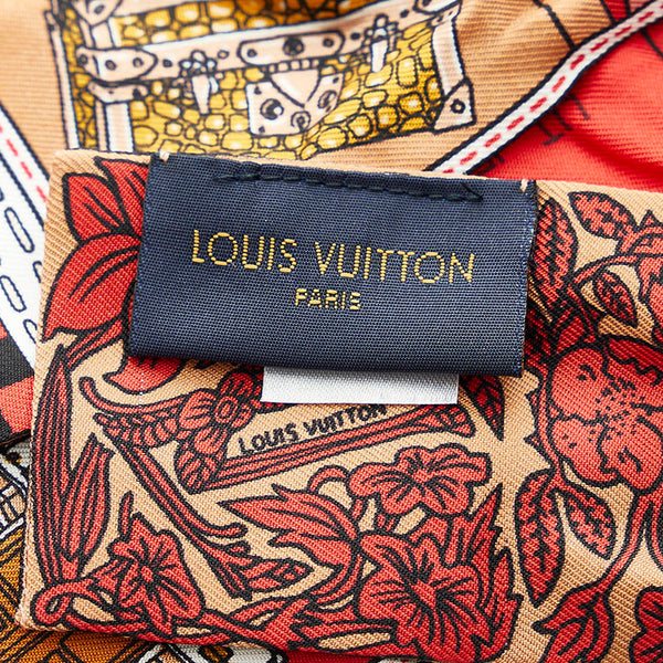 ルイ ヴィトン バンドーBB ジュドゥルイ スカーフ M70856　 レッド  シルク レディース LOUIS VUITTON 【中古】