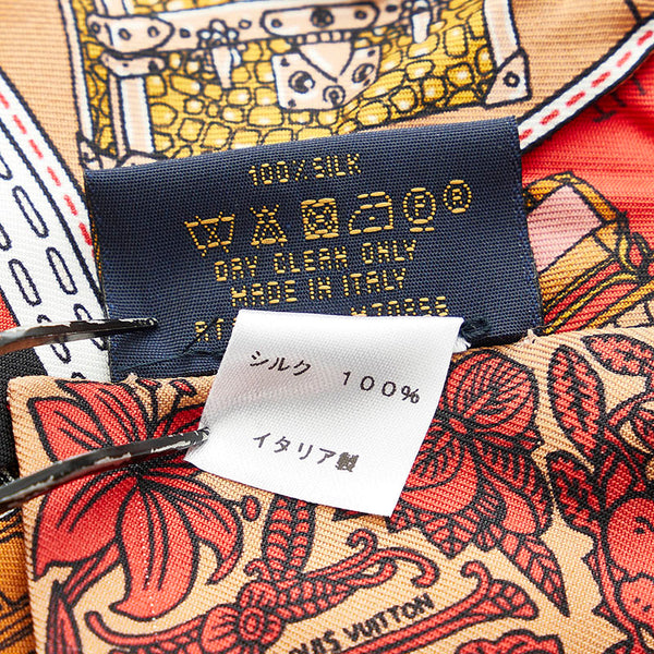 ルイ ヴィトン バンドーBB ジュドゥルイ スカーフ M70856　 レッド  シルク レディース LOUIS VUITTON 【中古】
