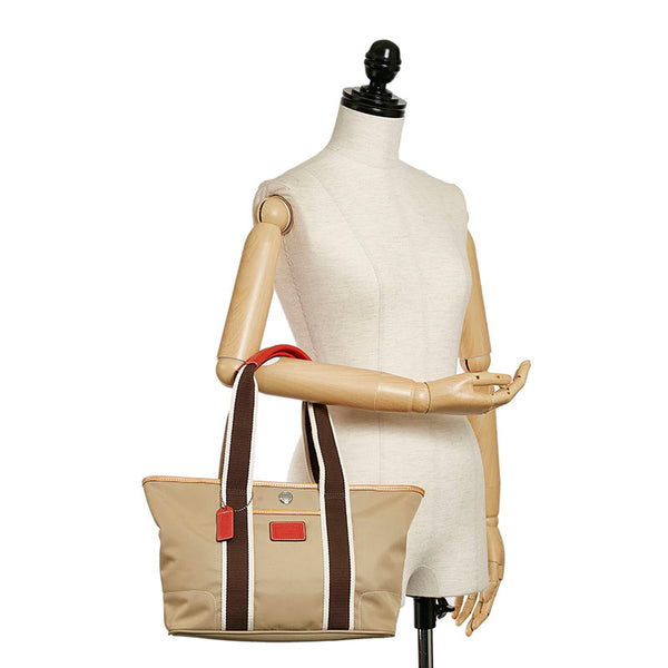 コーチ ハンドバッグ トートバッグ M3K-6261 ベージュ ナイロン キャンバス レディース COACH 【中古】