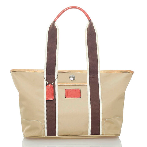 コーチ ハンドバッグ トートバッグ M3K-6261 ベージュ ナイロン キャンバス レディース COACH 【中古】