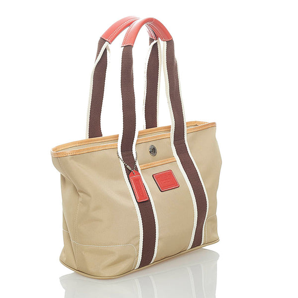 コーチ ハンドバッグ トートバッグ M3K-6261 ベージュ ナイロン キャンバス レディース COACH 【中古】