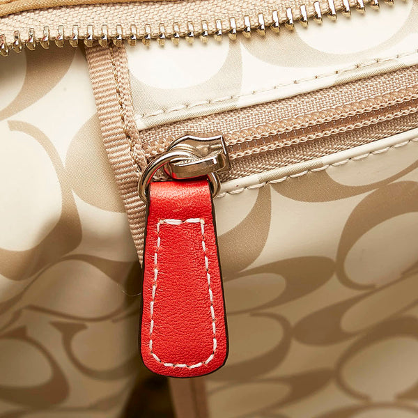 コーチ ハンドバッグ トートバッグ M3K-6261 ベージュ ナイロン キャンバス レディース COACH 【中古】