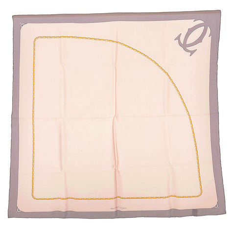 カルティエ スカーフ ピンク  シルク レディース CARTIER 【中古】