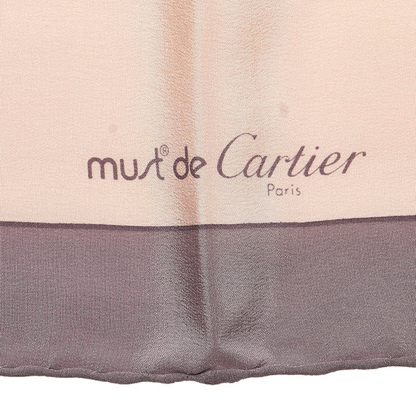 カルティエ スカーフ ピンク  シルク レディース CARTIER 【中古】