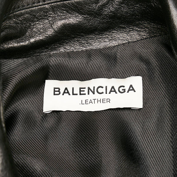バレンシアガ ダブルライダースジャケット 256302 TCH99 ブラック ラムスキン レディース BALENCIAGA 【中古】