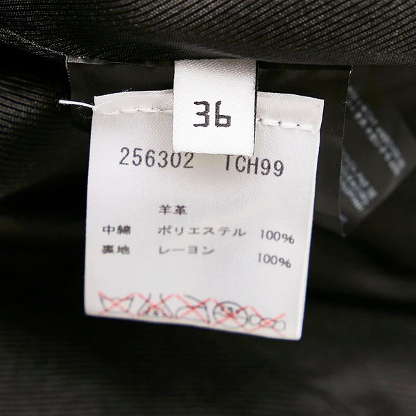 バレンシアガ ダブルライダースジャケット 256302 TCH99 ブラック ラムスキン レディース BALENCIAGA 【中古】
