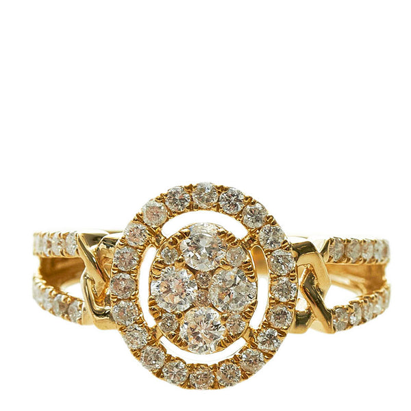 K18YG イエローゴールド ダイヤ0.70ct リング 指輪 レディース 12号 【中古】