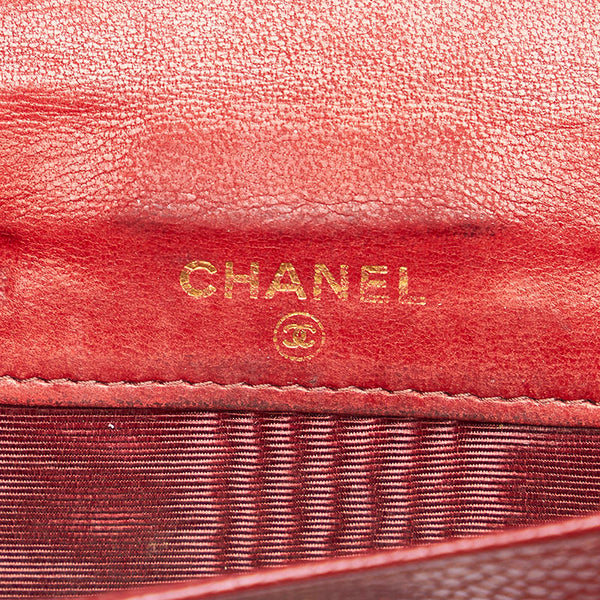 ココマーク 二つ折り財布 A13496 ボルドー キャビアスキン レディース 【中古】