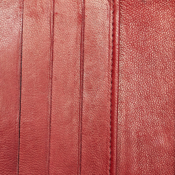 ココマーク 二つ折り財布 A13496 ボルドー キャビアスキン レディース 【中古】