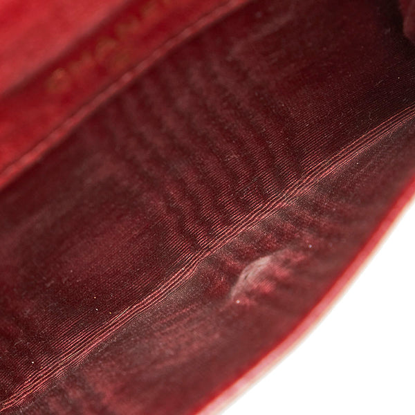 ココマーク 二つ折り財布 A13496 ボルドー キャビアスキン レディース 【中古】