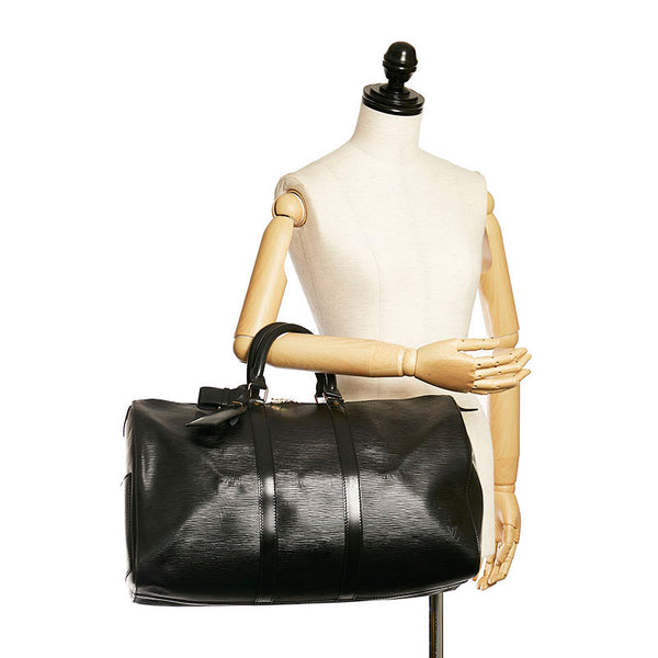 ルイ ヴィトン エピ キーポル45 ボストンバッグ トラベルバッグ M42972 ノワール ブラック レザー レディース LOUIS VUITTON 【中古】