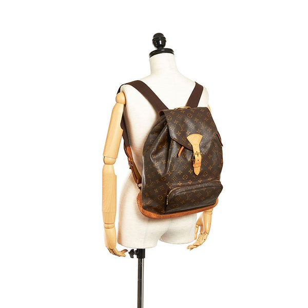 ルイ ヴィトン モノグラム モンスリMM リュック バックパック M51136 ブラウン PVC レザー レディース LOUIS VUITTON 【中古】