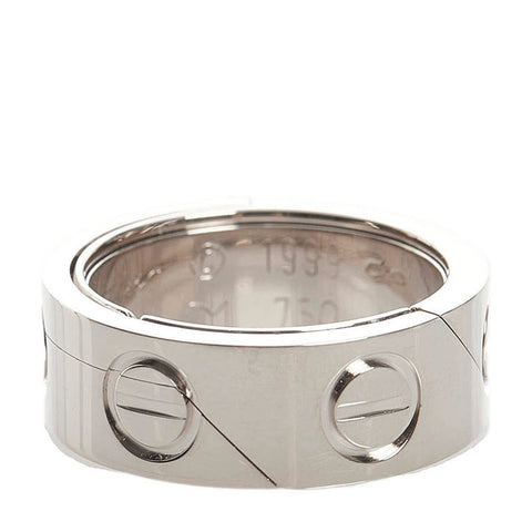 カルティエ K18WG ホワイトゴールド アストロラブ リング 指輪 レディース CARTIER 9号 【中古】