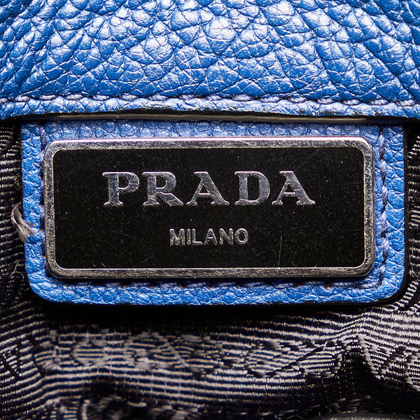 プラダ ハンドバッグ トートバッグ ブルー レザー レディース PRADA 【中古】