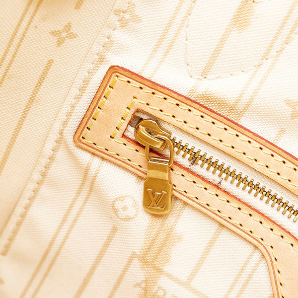 ルイ ヴィトン ダミエ アズール ネヴァーフル PM トートバッグ N41362 ホワイト グレー PVC レザー レディース LOUIS VUITTON 【中古】