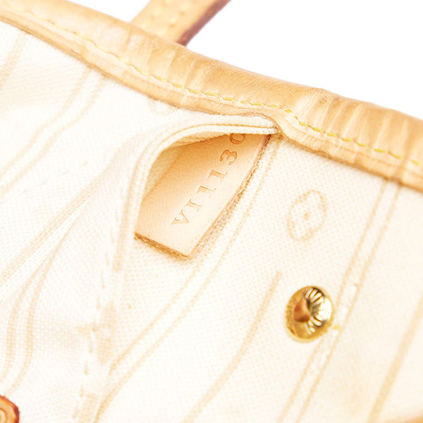 ルイ ヴィトン ダミエ アズール ネヴァーフル PM トートバッグ N41362 ホワイト グレー PVC レザー レディース LOUIS VUITTON 【中古】
