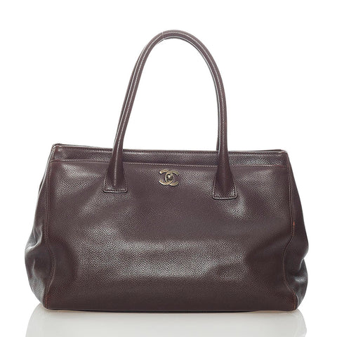 シャネル エグゼクティブ ココマーク トートバッグ ハンドバッグ ブラウン  レザー レディース CHANEL 【中古】