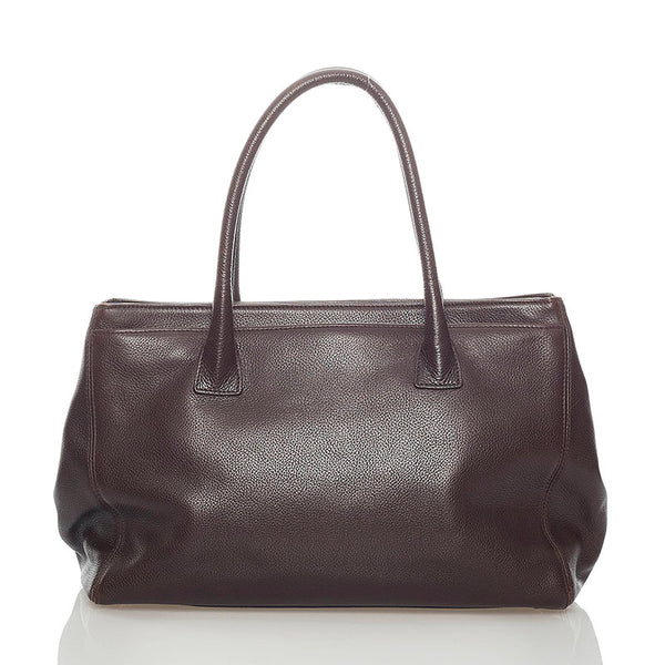 シャネル エグゼクティブ ココマーク トートバッグ ハンドバッグ ブラウン  レザー レディース CHANEL 【中古】