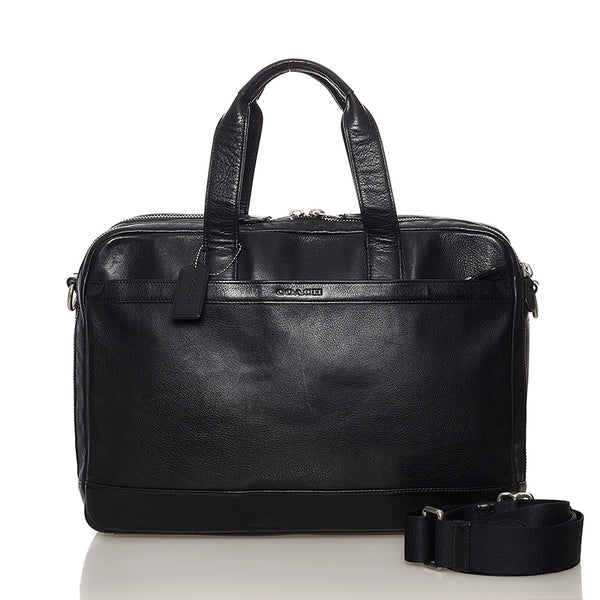コーチ ビジネスバッグ ショルダーバッグ 2WAY ブラック レザー メンズ COACH 【中古】