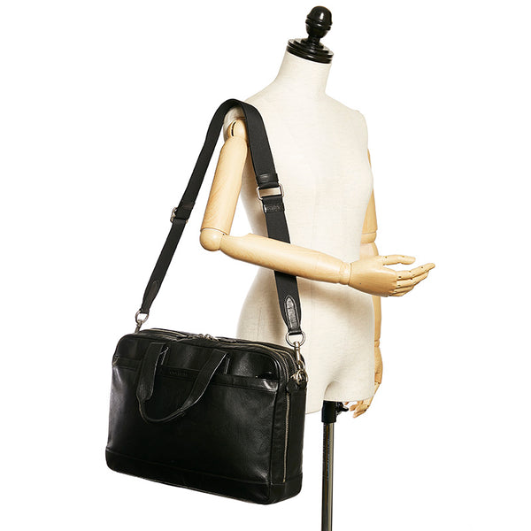 コーチ ビジネスバッグ ショルダーバッグ 2WAY ブラック レザー メンズ COACH 【中古】