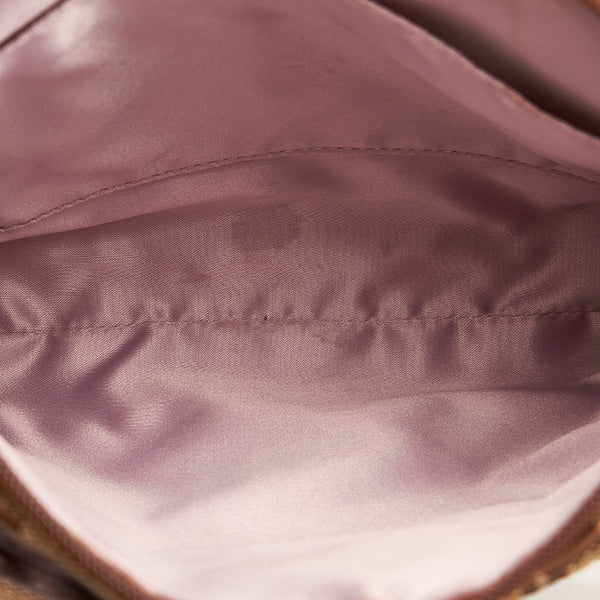 コーチ シグネチャー 斜め掛け ショルダーバッグ ベージュ ブラウン キャンバス レザー レディース COACH 【中古】