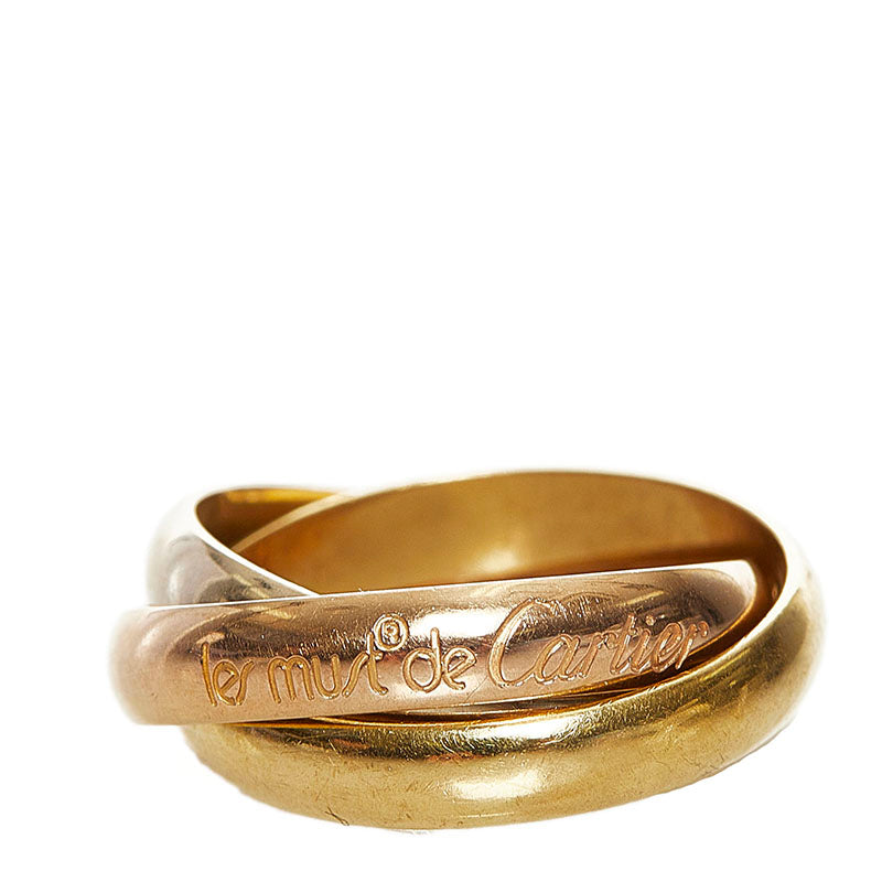 カルティエ トリニティ スリーカラー リング 指輪 K18WG ホワイトゴールド K18YG イエローゴールド K18WG ピンクゴールド レディース CARTIER 【中古】