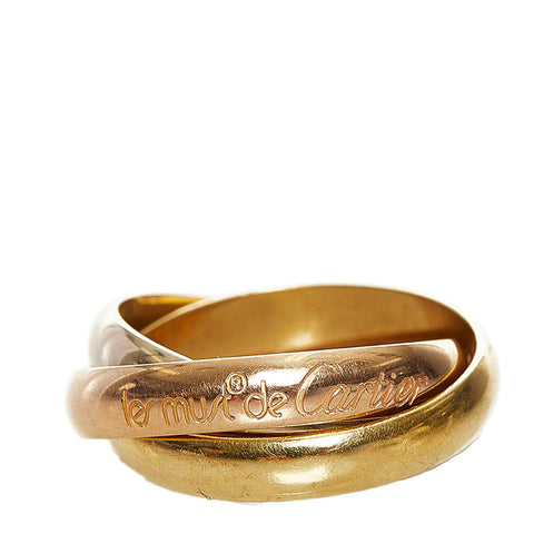 カルティエ トリニティ スリーカラー リング 指輪 K18WG ホワイトゴールド K18YG イエローゴールド K18WG ピンクゴールド レディース CARTIER 【中古】