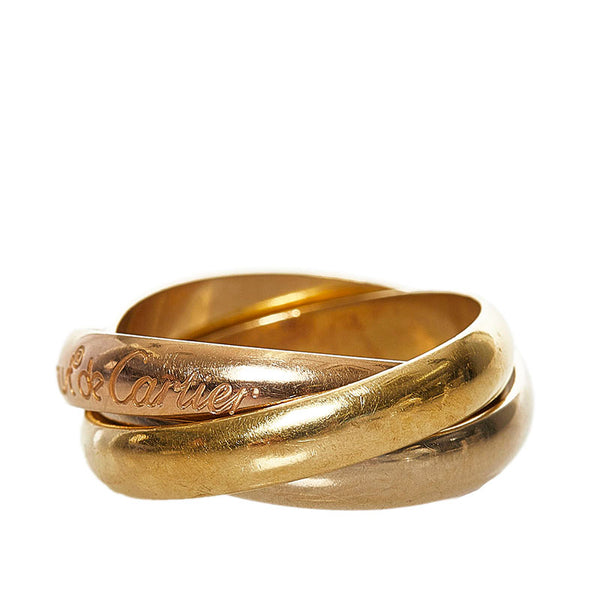 カルティエ トリニティ スリーカラー リング 指輪 K18WG ホワイトゴールド K18YG イエローゴールド K18WG ピンクゴールド レディース CARTIER 【中古】