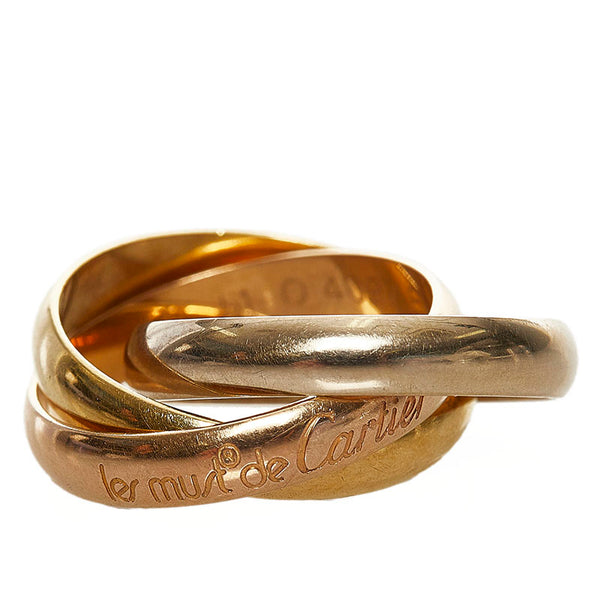 カルティエ トリニティ スリーカラー リング 指輪 K18WG ホワイトゴールド K18YG イエローゴールド K18WG ピンクゴールド レディース CARTIER 【中古】