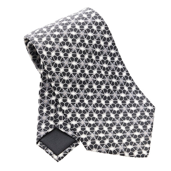 エルメス 総柄 ネクタイ ブラック シルク メンズ HERMES 【中古】