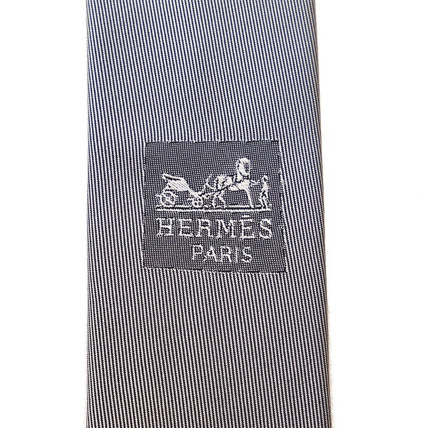 エルメス ネクタイ グレー シルク メンズ HERMES 【中古】