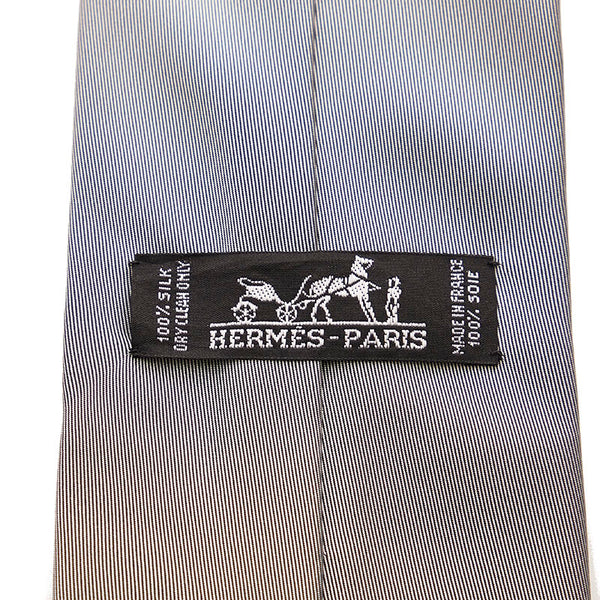 エルメス ネクタイ グレー シルク メンズ HERMES 【中古】