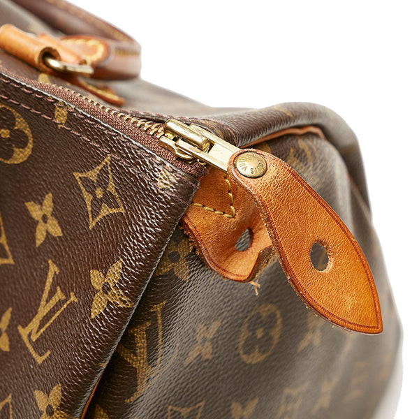 ルイ ヴィトン モノグラム スピーディ 30 ハンドバッグ ミニボストンバッグ M41526 ブラウン PVC レザー レディース LOUIS VUITTON 【中古】