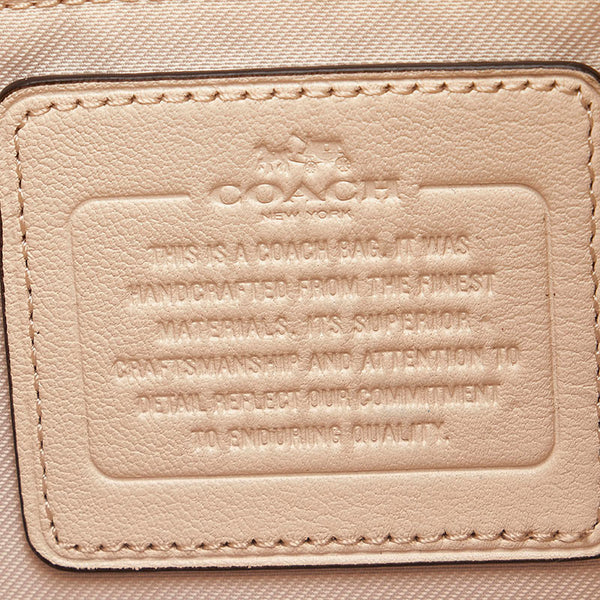 コーチ シグネチャー ワンショルダーバッグ ベージュ ホワイト キャンバス レザー レディース COACH 【中古】