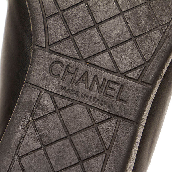 シャネル ココマーク スニーカー ブラック レザー レディース CHANEL 【中古】