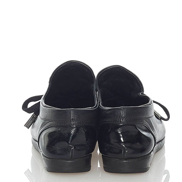 シャネル ココマーク スニーカー ブラック レザー レディース CHANEL 【中古】