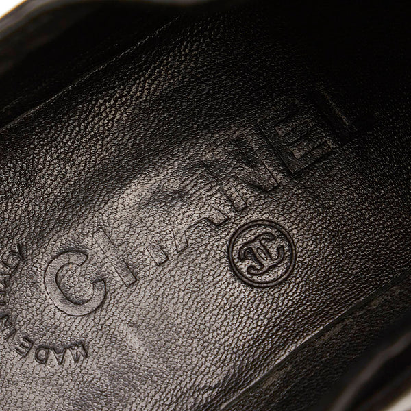 シャネル ココマーク スニーカー ブラック レザー レディース CHANEL 【中古】
