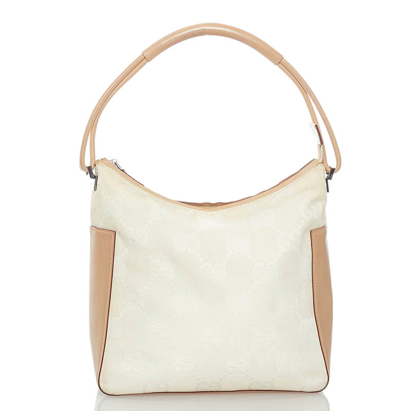 グッチ GGキャンバス ワンショルダーバッグ 001 3766 ホワイト ベージュ キャンバス レザー レディース GUCCI 【中古】