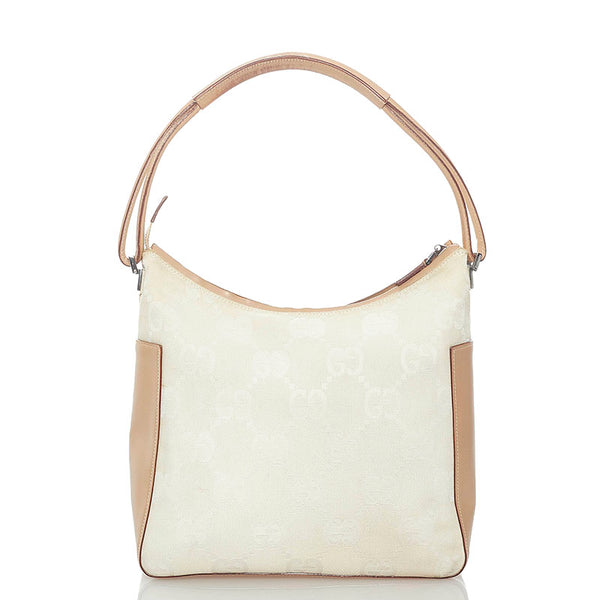 グッチ GGキャンバス ワンショルダーバッグ 001 3766 ホワイト ベージュ キャンバス レザー レディース GUCCI 【中古】