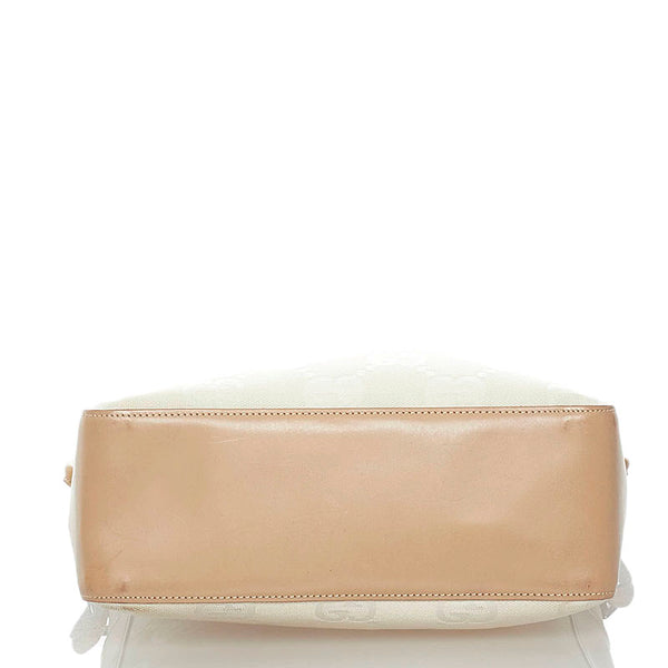 グッチ GGキャンバス ワンショルダーバッグ 001 3766 ホワイト ベージュ キャンバス レザー レディース GUCCI 【中古】