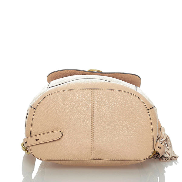 コールハーン タッセル リュック バックパック ベージュ レザー レディース COLE HAAN 【中古】