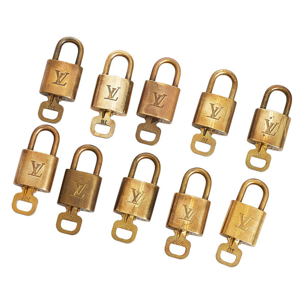 ルイ ヴィトン パドロック 鍵 10個セット ゴールド メッキ レディース LOUIS VUITTON 【中古】